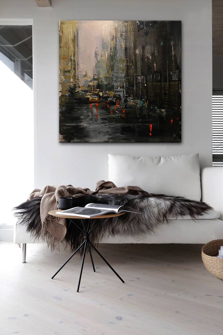 Original Abstract Cities Painting by Zhanna Kondratenko