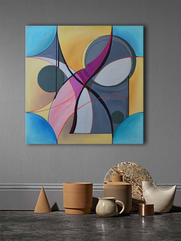 Original Abstract Geometric Painting by Zhanna Kondratenko