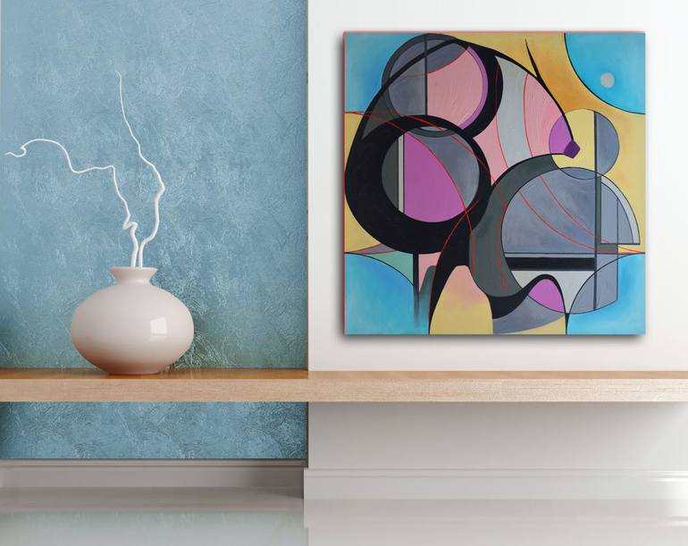 Original Geometric Abstract Painting by Zhanna Kondratenko