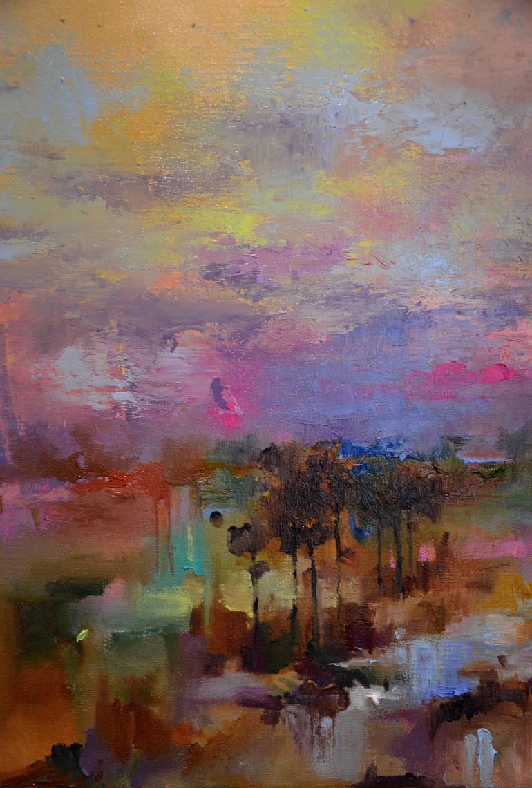 Original Abstract Expressionism Landscape Painting by Zhanna Kondratenko