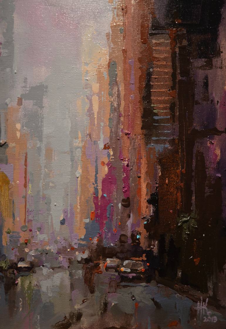 Original Abstract Cities Painting by Zhanna Kondratenko