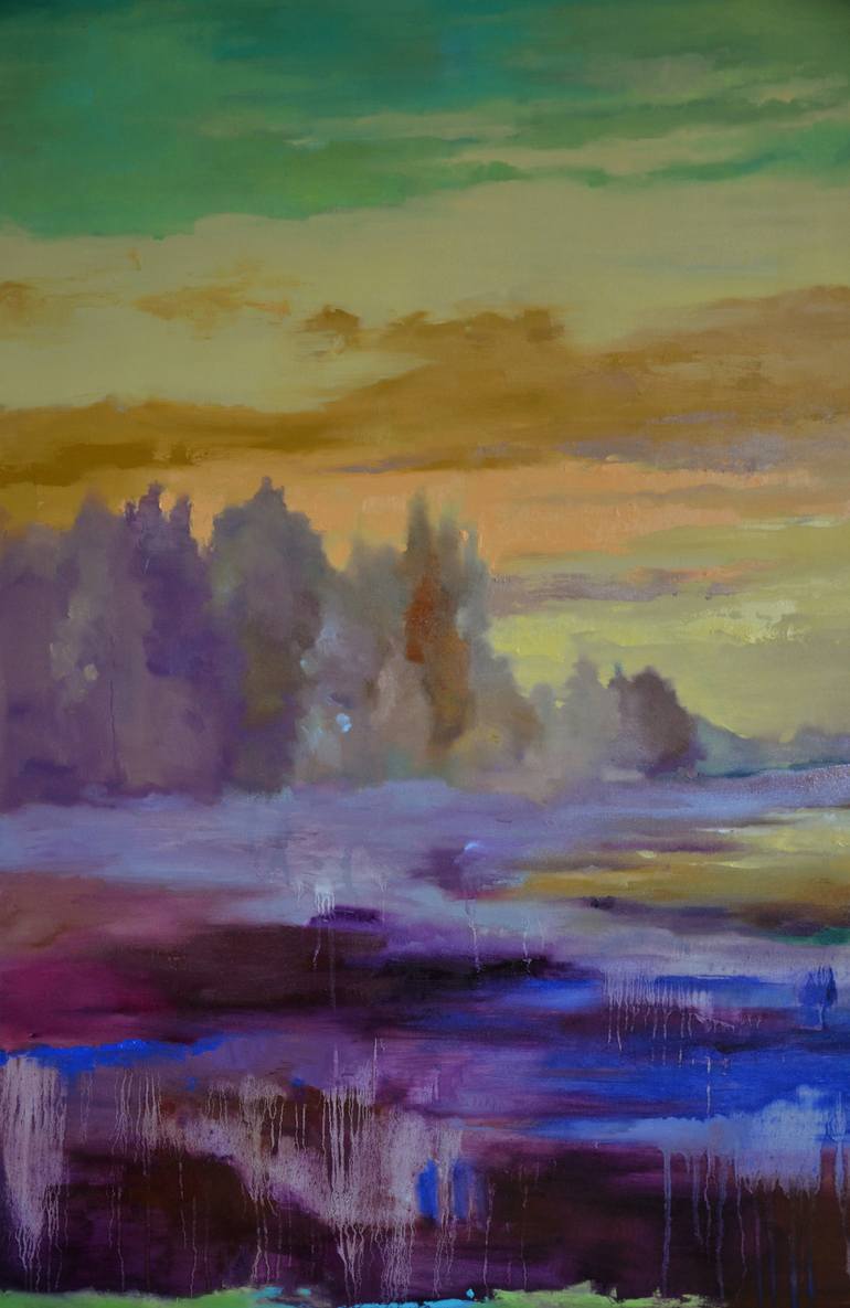 Original Abstract Landscape Painting by Zhanna Kondratenko