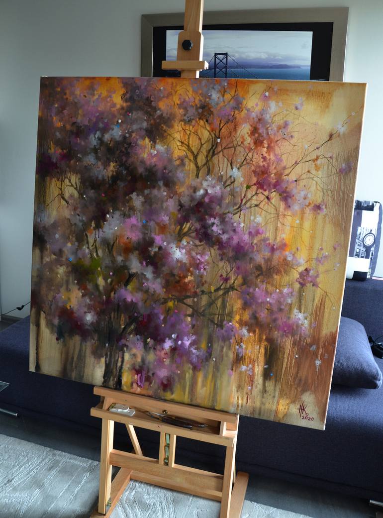 Original Abstract Expressionism Tree Painting by Zhanna Kondratenko