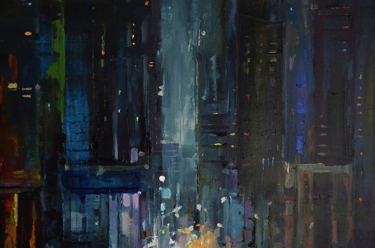 Original Abstract Cities Painting by Zhanna Kondratenko