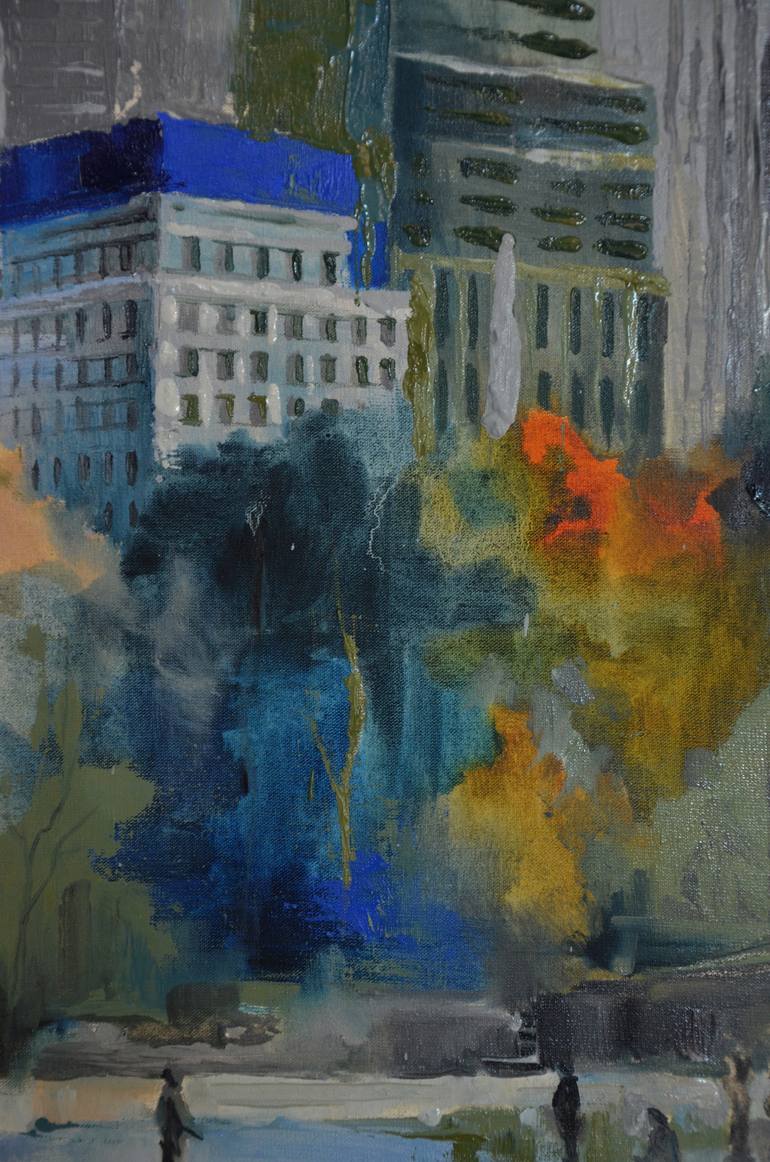 Original Abstract Cities Painting by Zhanna Kondratenko