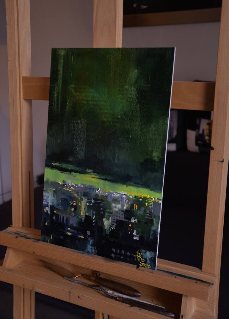 Original Abstract Cities Painting by Zhanna Kondratenko