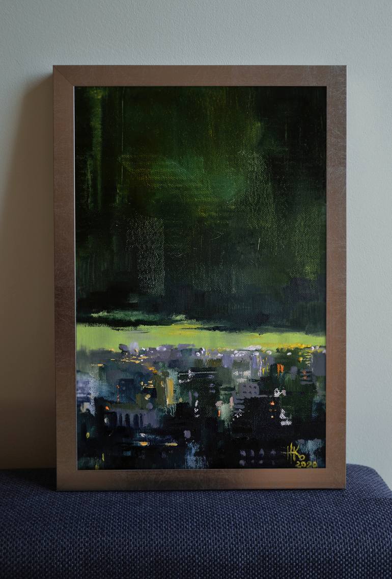 Original Abstract Cities Painting by Zhanna Kondratenko