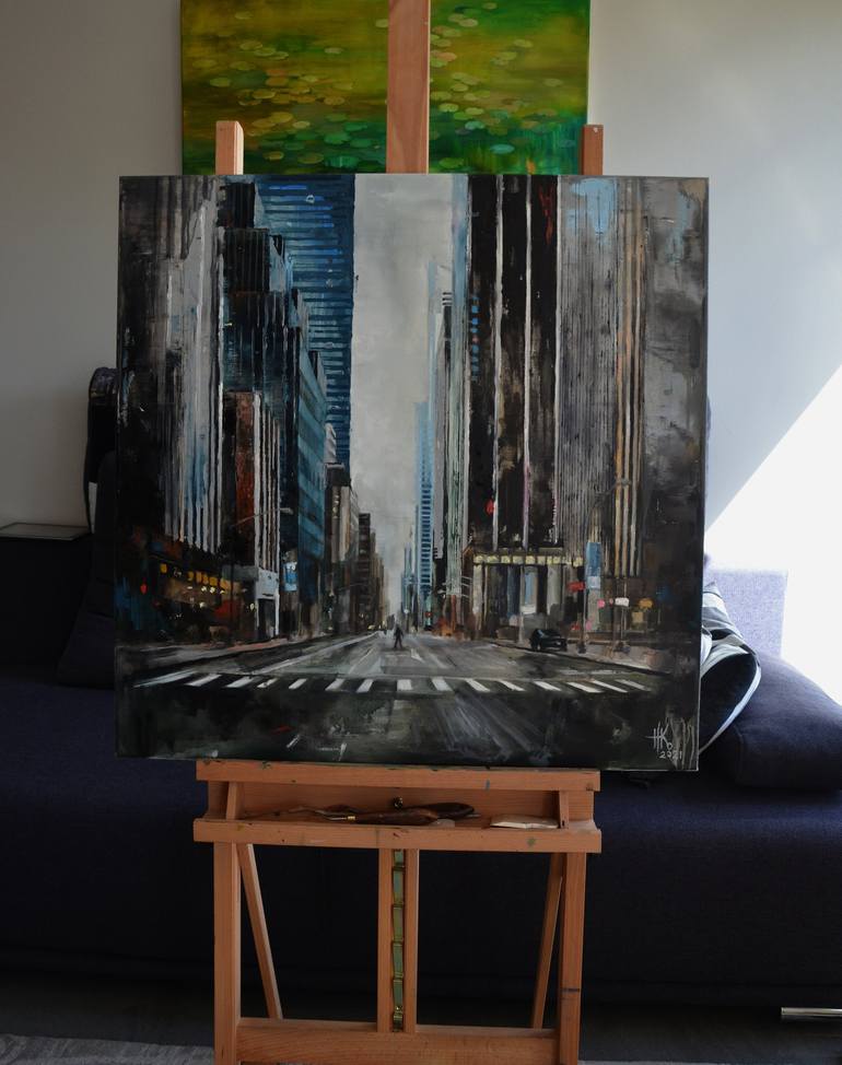 Original Abstract Cities Painting by Zhanna Kondratenko