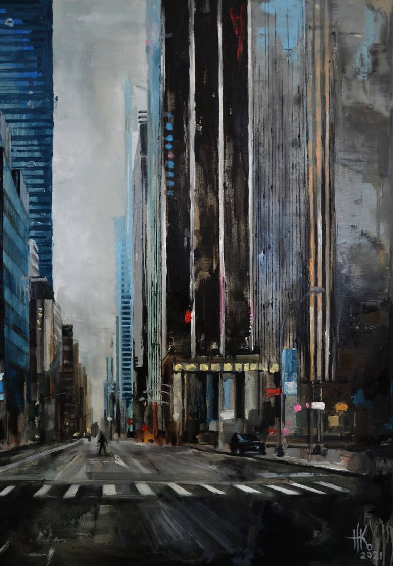 Original Abstract Cities Painting by Zhanna Kondratenko