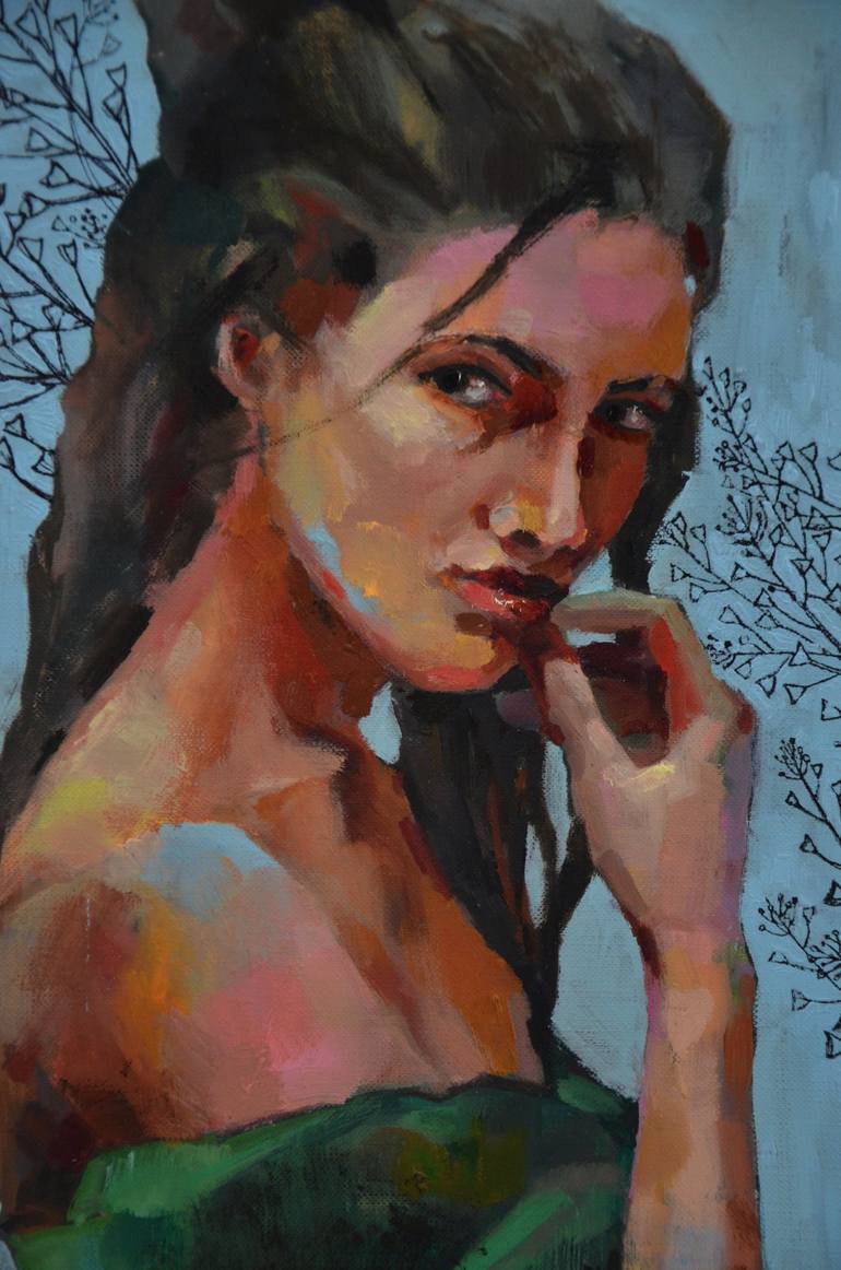 Original Abstract Portrait Painting by Zhanna Kondratenko