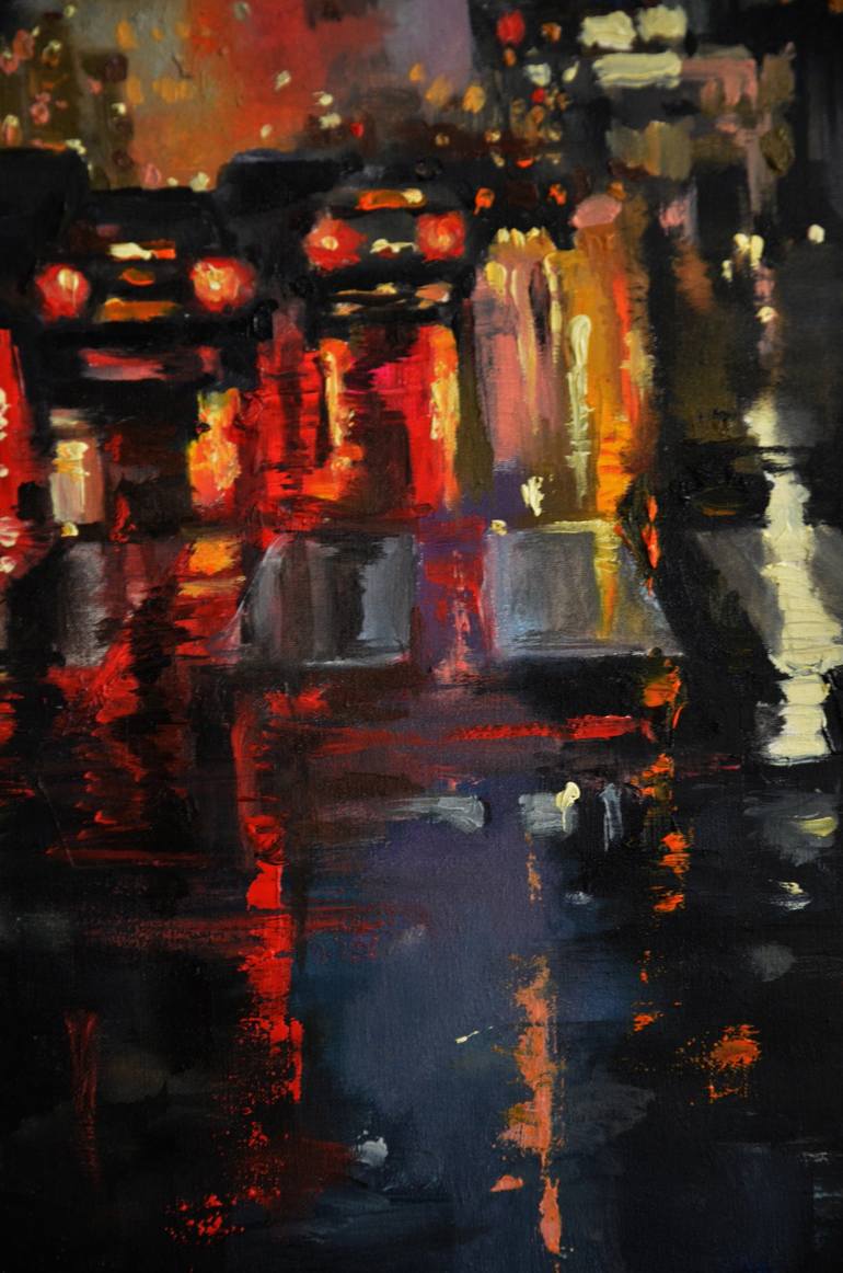 Original Abstract Cities Painting by Zhanna Kondratenko