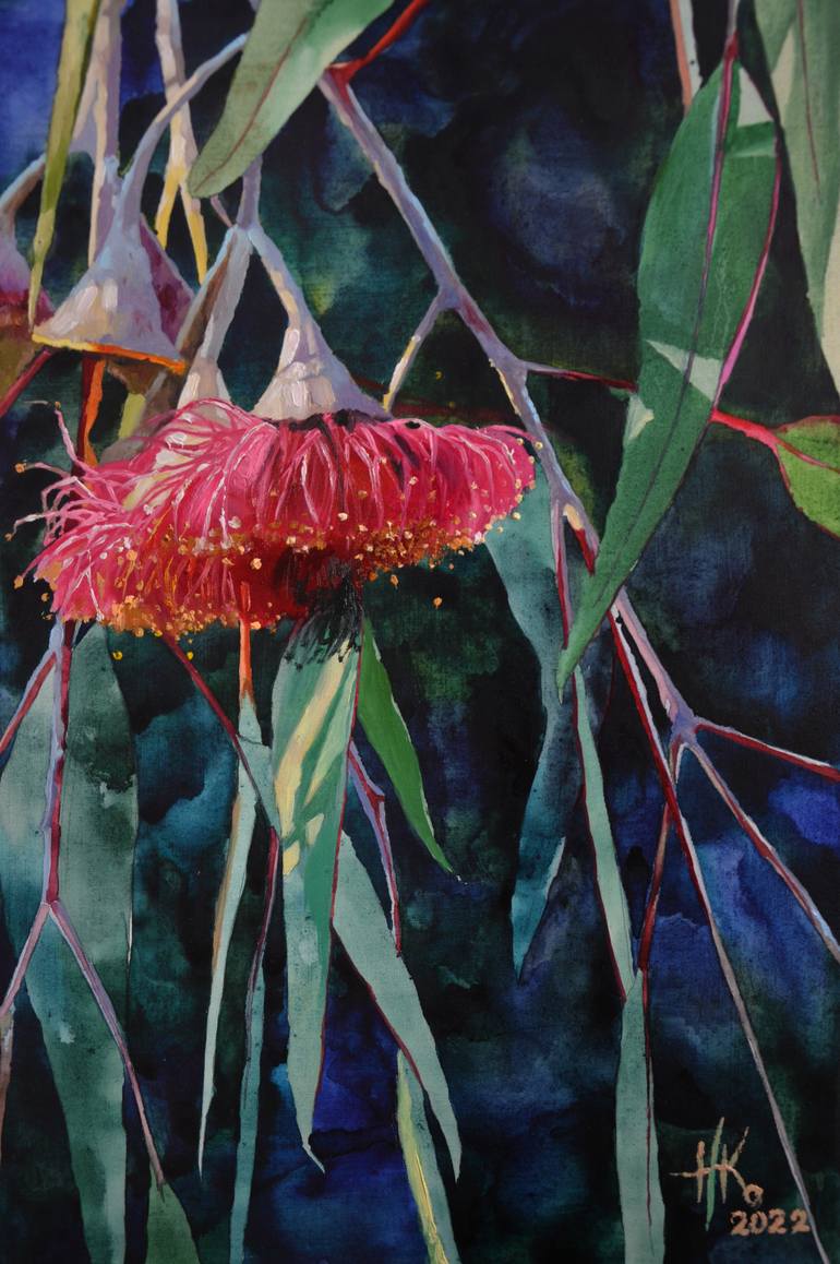 Original Abstract Floral Painting by Zhanna Kondratenko