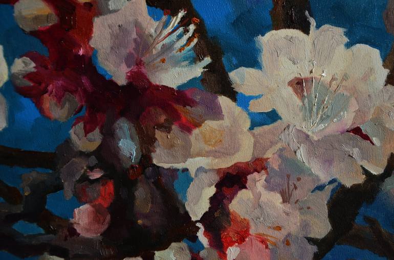 Original Abstract Expressionism Floral Painting by Zhanna Kondratenko