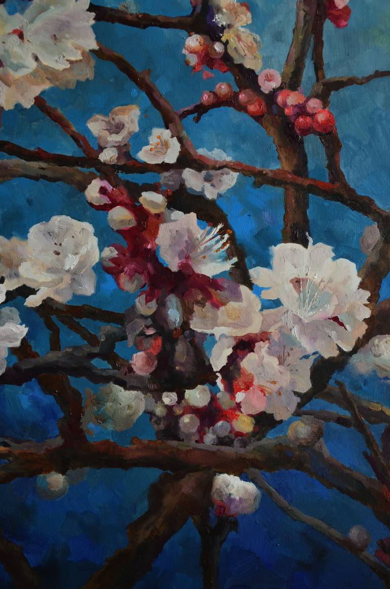 Original Abstract Expressionism Floral Painting by Zhanna Kondratenko