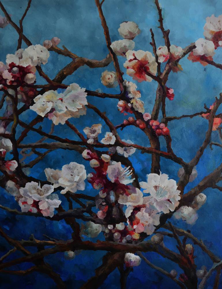 Original Abstract Expressionism Floral Painting by Zhanna Kondratenko
