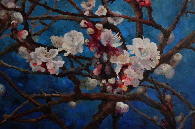 Original Abstract Expressionism Floral Painting by Zhanna Kondratenko