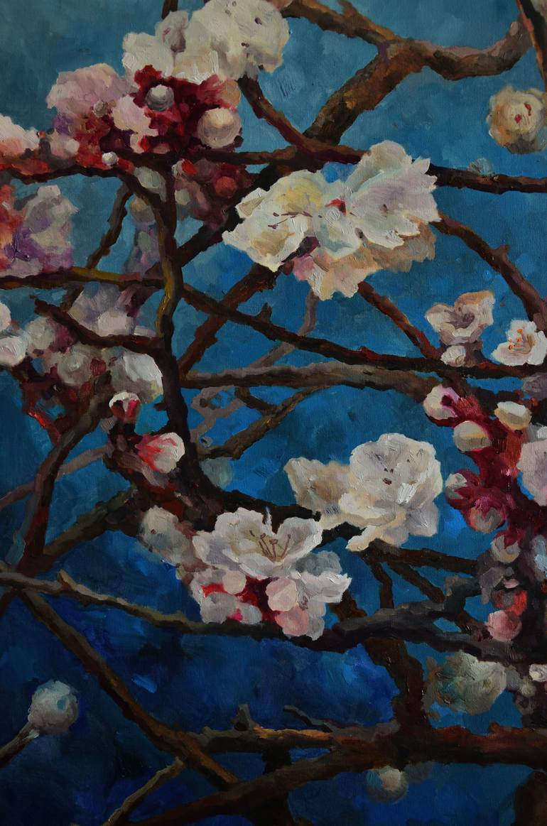 Original Abstract Expressionism Floral Painting by Zhanna Kondratenko