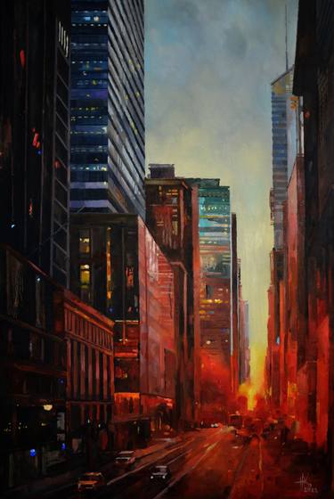 Original Abstract Expressionism Cities Paintings by Zhanna Kondratenko