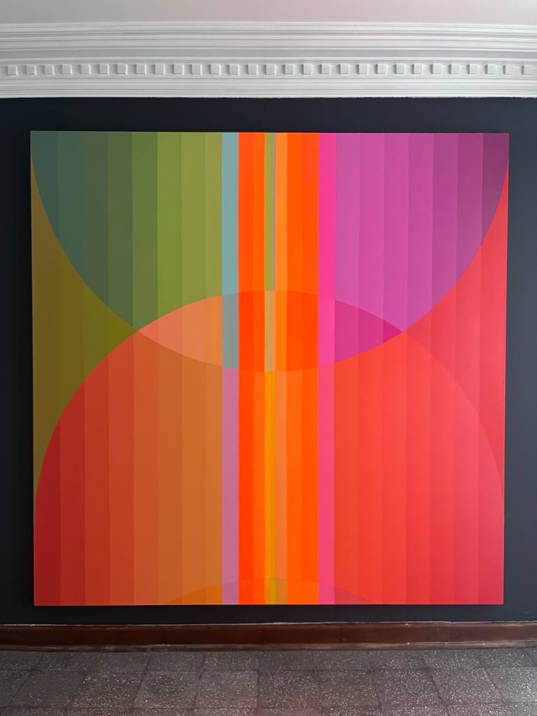 Original Bauhaus Abstract Painting by Jaime Domínguez