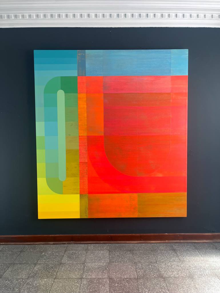 Original Bauhaus Abstract Painting by Jaime Domínguez