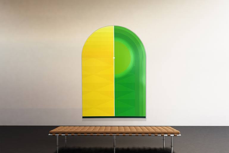 Original Art Deco Abstract Painting by Jaime Domínguez