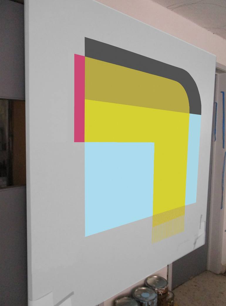 Original Abstract Geometric Painting by Jaime Domínguez