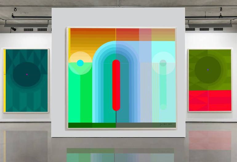 Original Art Deco Abstract Painting by Jaime Domínguez