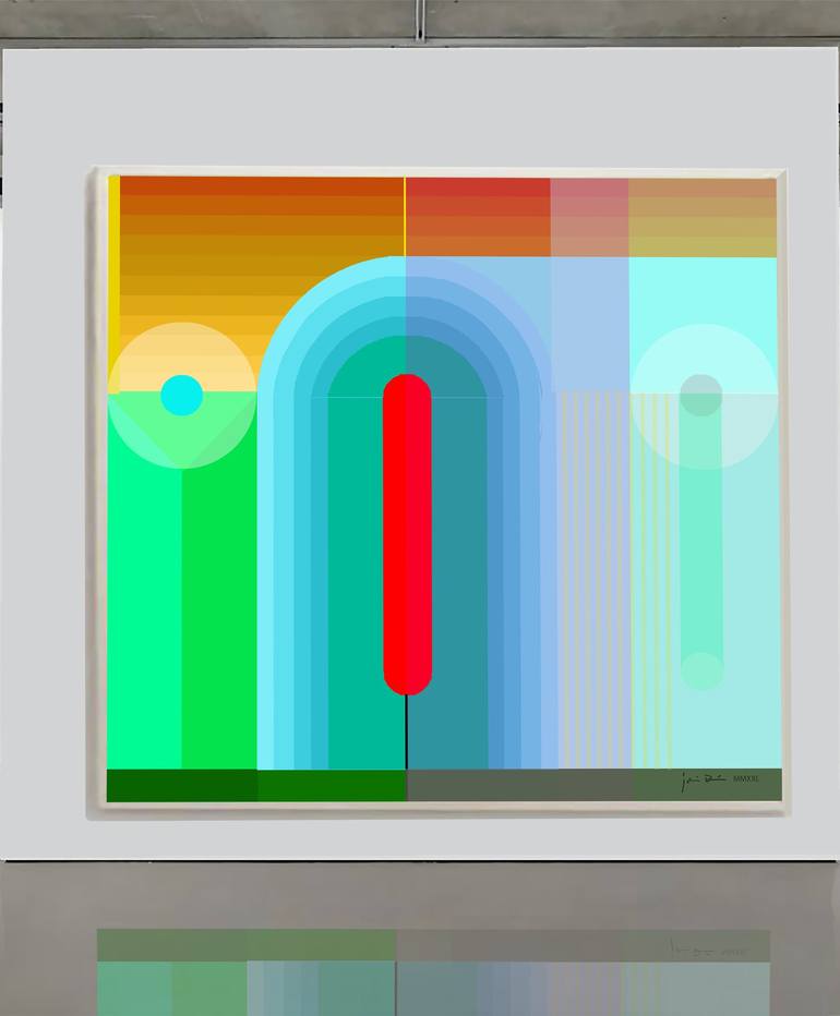 Original Art Deco Abstract Painting by Jaime Domínguez