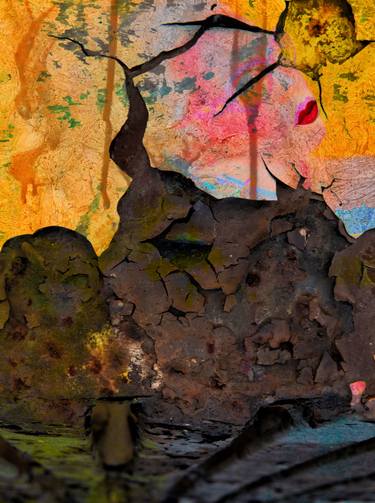 Original Abstract Tree Mixed Media by Andrew Agostino