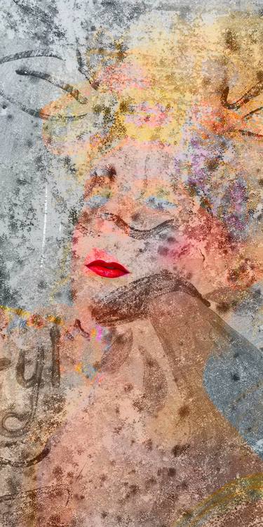 Original Abstract Portrait Mixed Media by Andrew Agostino