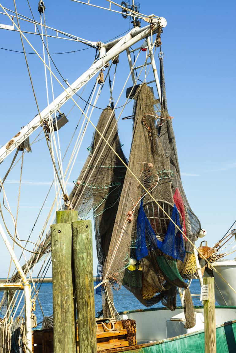 Hanging Fishing Nets Photography by Alan Tonnesen