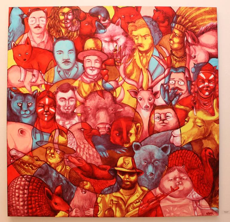Original Dada Popular culture Paintings by Slaven Lunar Kosanovic