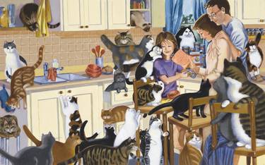 Print of Figurative Cats Paintings by Sheila McGraw