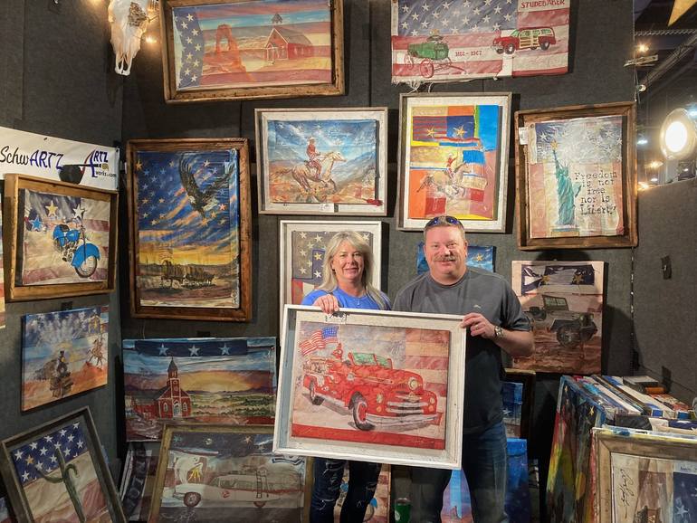 Original Abstract Car Painting by David Schwartz