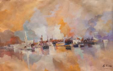 Original Abstract Expressionism Seascape Painting by Andres Vivo
