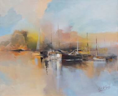 Original Expressionism Boat Painting by Andres Vivo