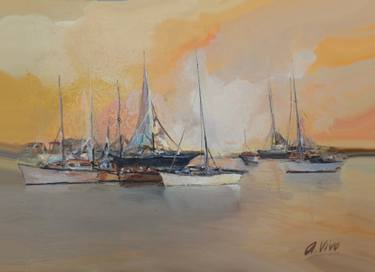 Original Expressionism Seascape Painting by Andres Vivo