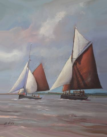 Original Impressionism Seascape Painting by Andres Vivo