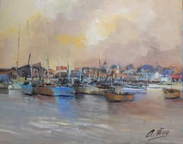 Original Expressionism Seascape Painting by Andres Vivo