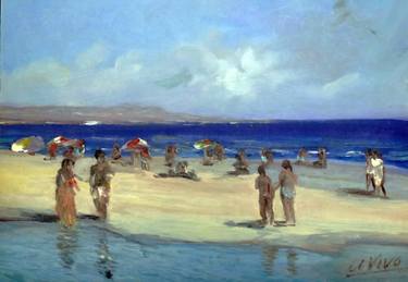 Original Expressionism Beach Painting by Andres Vivo