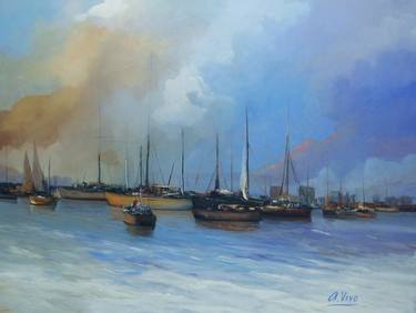 Print of Seascape Paintings by Andres Vivo