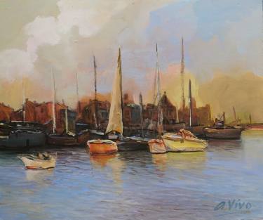 Original Impressionism Yacht Paintings by Andres Vivo