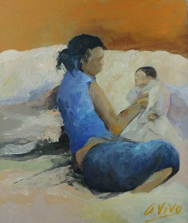 Original Figurative Children Paintings by Andres Vivo
