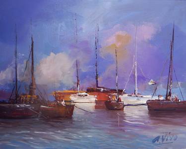 Original Sailboat Paintings by Andres Vivo