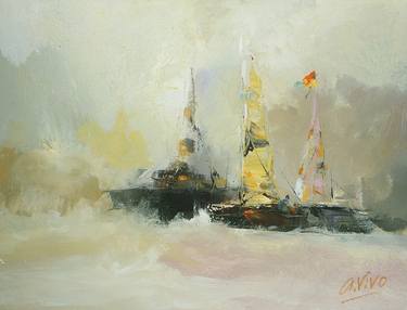 Print of Abstract Expressionism Sailboat Paintings by Andres Vivo