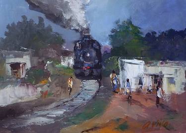 Print of Train Paintings by Andres Vivo