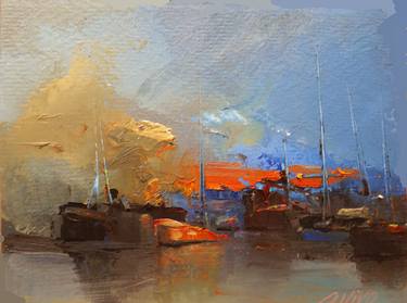 Original Abstract Expressionism Ship Paintings by Andres Vivo