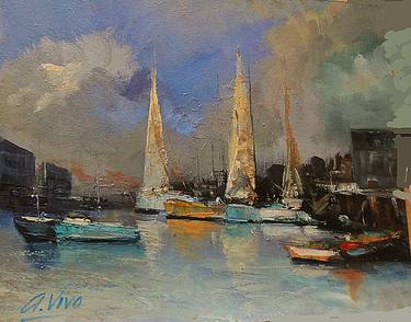 Print of Yacht Paintings by Andres Vivo