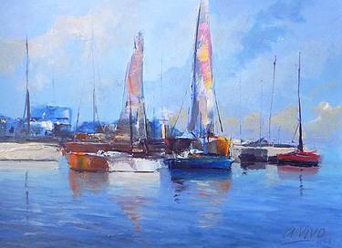 Original Expressionism Sailboat Paintings by Andres Vivo