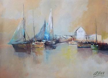 Original Impressionism Sailboat Paintings by Andres Vivo